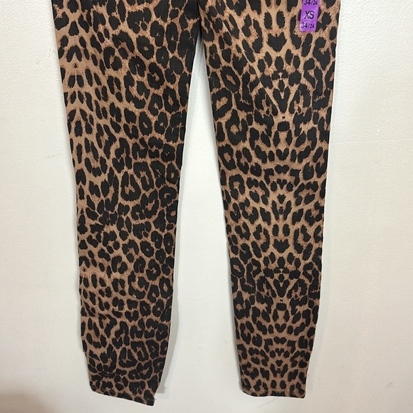 Zara High Rise Skinny Ankle Length Leopard Animal Print Denim Jeans 0327/221 - Picture 12 of 12